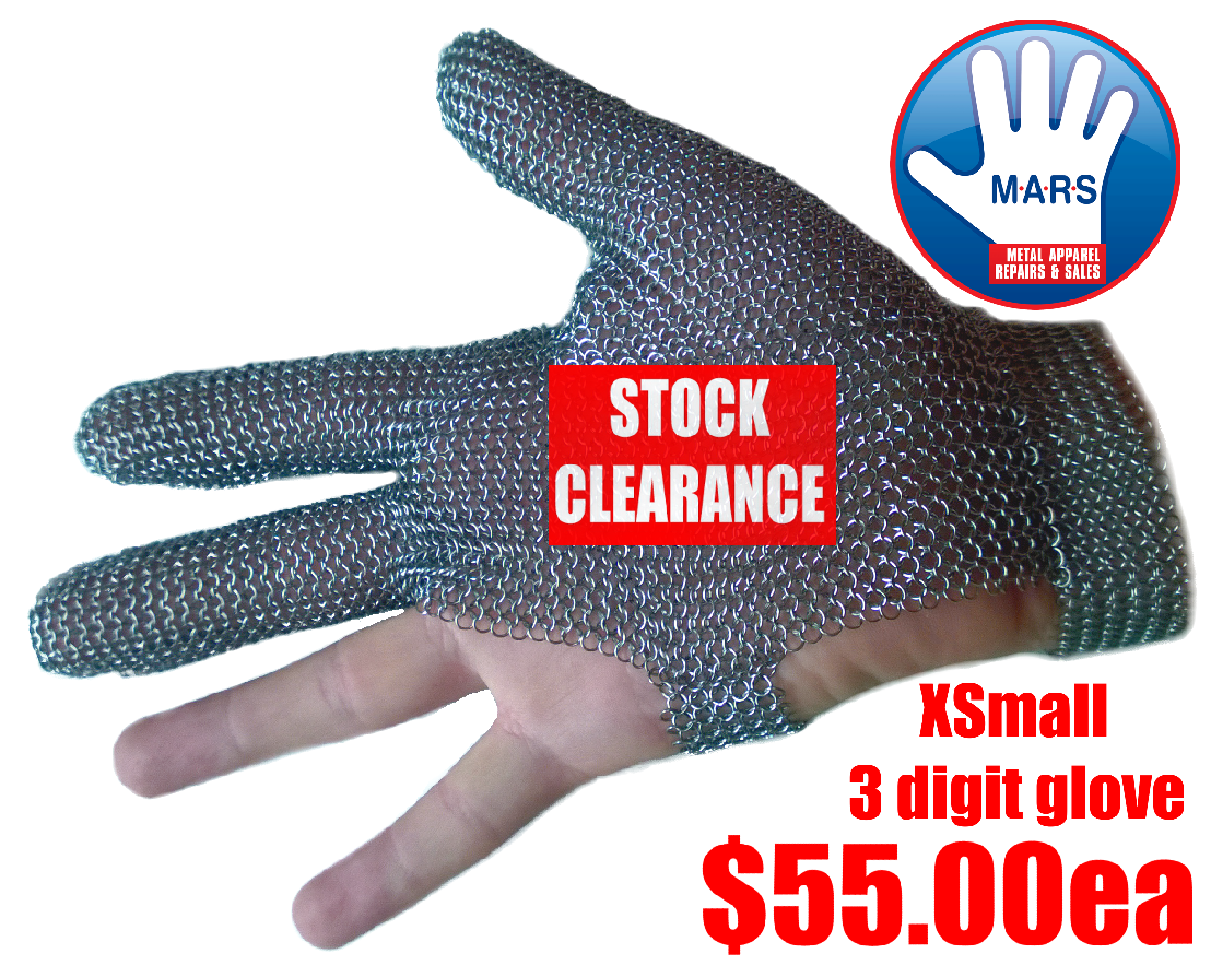 Mesh Glove XSmall 3 Finger USafe